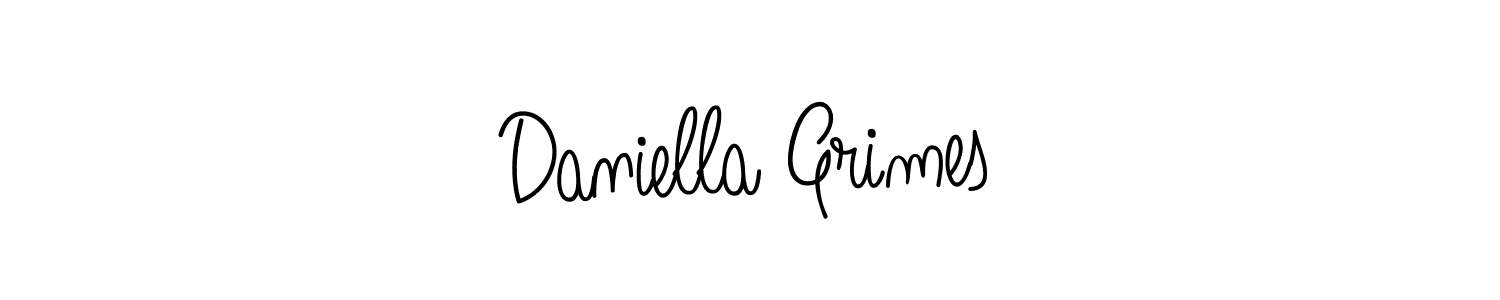 You should practise on your own different ways (Angelique-Rose-font-FFP) to write your name (Daniella Grimes) in signature. don't let someone else do it for you. Daniella Grimes signature style 5 images and pictures png