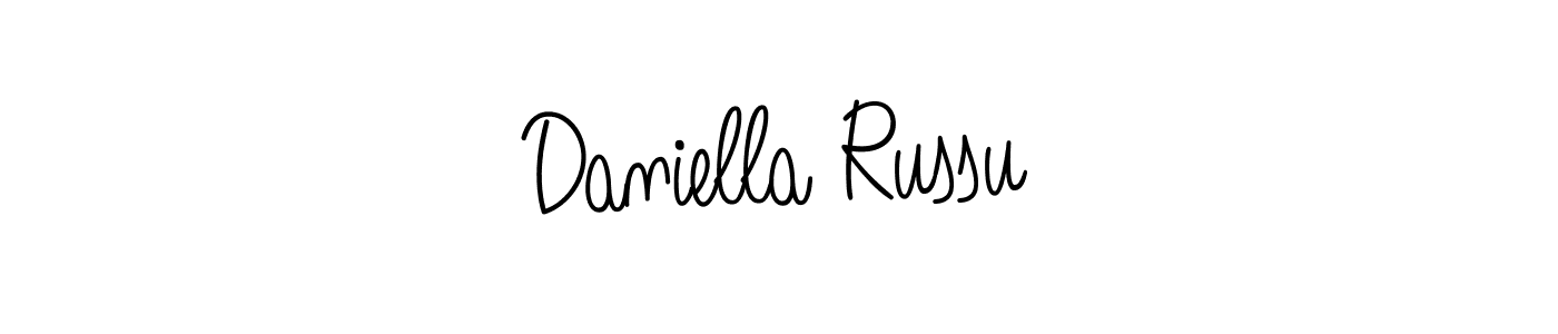 Make a beautiful signature design for name Daniella Russu. With this signature (Angelique-Rose-font-FFP) style, you can create a handwritten signature for free. Daniella Russu signature style 5 images and pictures png