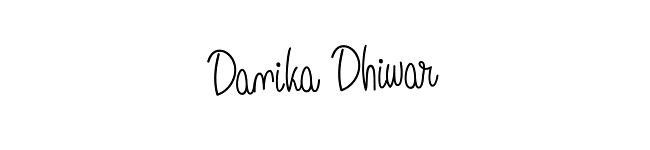Create a beautiful signature design for name Danika Dhiwar. With this signature (Angelique-Rose-font-FFP) fonts, you can make a handwritten signature for free. Danika Dhiwar signature style 5 images and pictures png