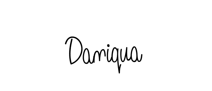 Design your own signature with our free online signature maker. With this signature software, you can create a handwritten (Angelique-Rose-font-FFP) signature for name Daniqua. Daniqua signature style 5 images and pictures png