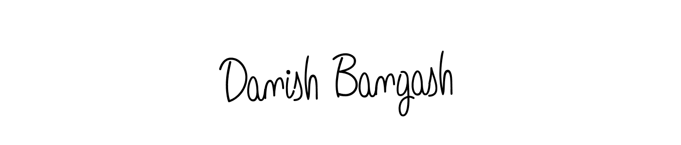 Use a signature maker to create a handwritten signature online. With this signature software, you can design (Angelique-Rose-font-FFP) your own signature for name Danish Bangash. Danish Bangash signature style 5 images and pictures png