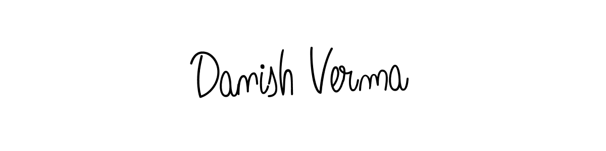 Use a signature maker to create a handwritten signature online. With this signature software, you can design (Angelique-Rose-font-FFP) your own signature for name Danish Verma. Danish Verma signature style 5 images and pictures png