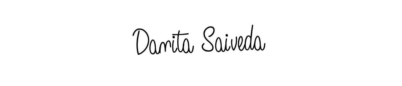 Make a beautiful signature design for name Danita Saiveda. With this signature (Angelique-Rose-font-FFP) style, you can create a handwritten signature for free. Danita Saiveda signature style 5 images and pictures png