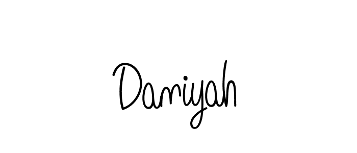 if you are searching for the best signature style for your name Daniyah. so please give up your signature search. here we have designed multiple signature styles  using Angelique-Rose-font-FFP. Daniyah signature style 5 images and pictures png