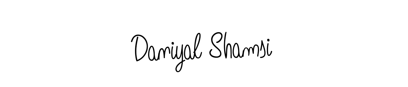 You should practise on your own different ways (Angelique-Rose-font-FFP) to write your name (Daniyal Shamsi) in signature. don't let someone else do it for you. Daniyal Shamsi signature style 5 images and pictures png