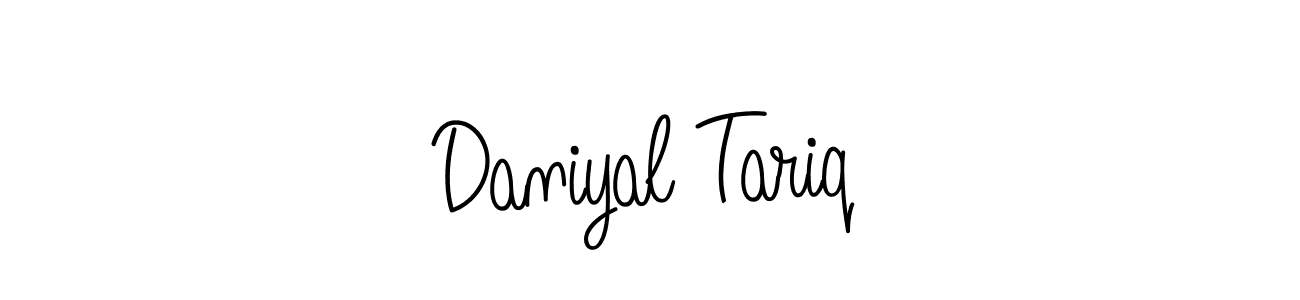 You should practise on your own different ways (Angelique-Rose-font-FFP) to write your name (Daniyal Tariq) in signature. don't let someone else do it for you. Daniyal Tariq signature style 5 images and pictures png