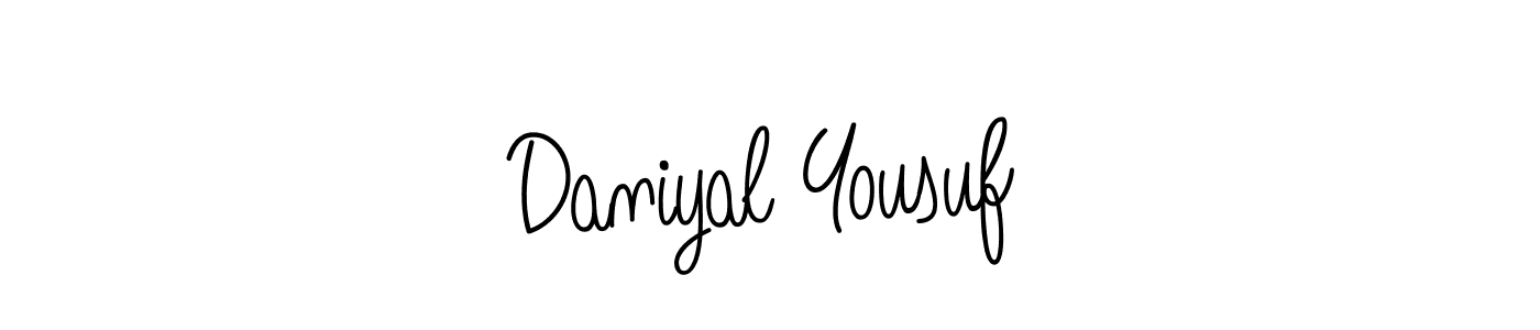 You should practise on your own different ways (Angelique-Rose-font-FFP) to write your name (Daniyal Yousuf) in signature. don't let someone else do it for you. Daniyal Yousuf signature style 5 images and pictures png