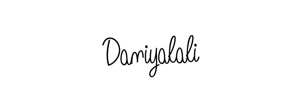 You should practise on your own different ways (Angelique-Rose-font-FFP) to write your name (Daniyalali) in signature. don't let someone else do it for you. Daniyalali signature style 5 images and pictures png