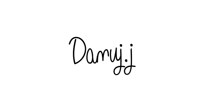 Danuj.j stylish signature style. Best Handwritten Sign (Angelique-Rose-font-FFP) for my name. Handwritten Signature Collection Ideas for my name Danuj.j. Danuj.j signature style 5 images and pictures png