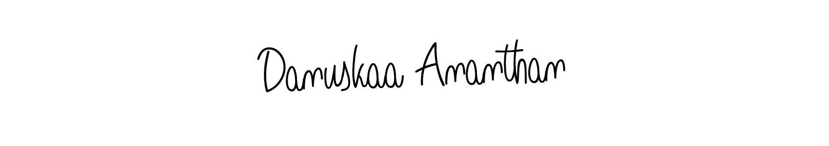 How to make Danuskaa Ananthan name signature. Use Angelique-Rose-font-FFP style for creating short signs online. This is the latest handwritten sign. Danuskaa Ananthan signature style 5 images and pictures png