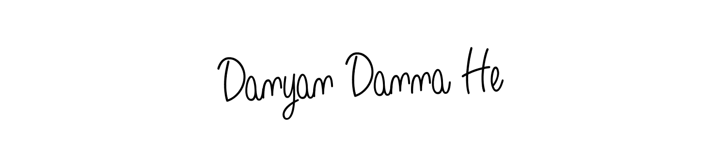 How to make Danyan Danna He name signature. Use Angelique-Rose-font-FFP style for creating short signs online. This is the latest handwritten sign. Danyan Danna He signature style 5 images and pictures png