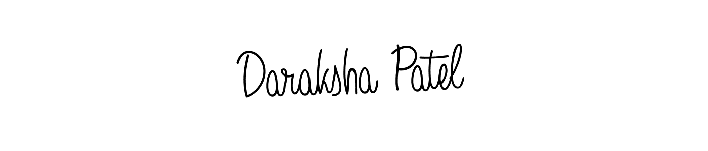 Use a signature maker to create a handwritten signature online. With this signature software, you can design (Angelique-Rose-font-FFP) your own signature for name Daraksha Patel. Daraksha Patel signature style 5 images and pictures png