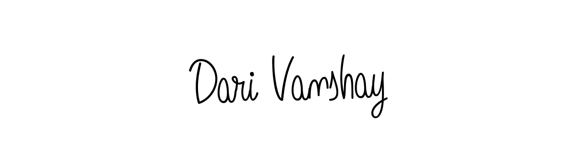 Make a beautiful signature design for name Dari Vanshay. With this signature (Angelique-Rose-font-FFP) style, you can create a handwritten signature for free. Dari Vanshay signature style 5 images and pictures png