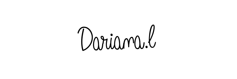 Make a beautiful signature design for name Dariana.l. With this signature (Angelique-Rose-font-FFP) style, you can create a handwritten signature for free. Dariana.l signature style 5 images and pictures png