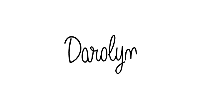 Make a beautiful signature design for name Darolyn. With this signature (Angelique-Rose-font-FFP) style, you can create a handwritten signature for free. Darolyn signature style 5 images and pictures png