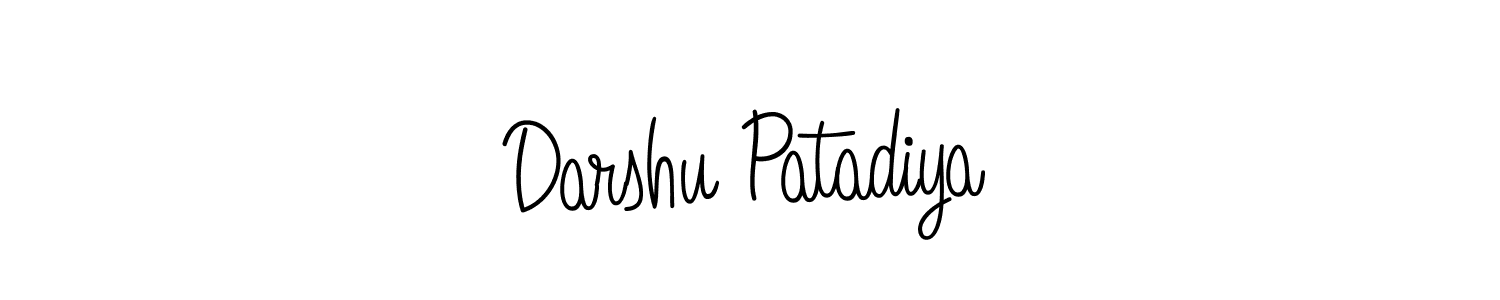 The best way (Angelique-Rose-font-FFP) to make a short signature is to pick only two or three words in your name. The name Darshu Patadiya include a total of six letters. For converting this name. Darshu Patadiya signature style 5 images and pictures png