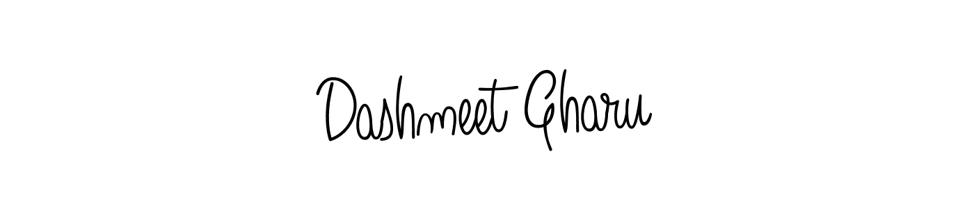 if you are searching for the best signature style for your name Dashmeet Gharu. so please give up your signature search. here we have designed multiple signature styles  using Angelique-Rose-font-FFP. Dashmeet Gharu signature style 5 images and pictures png