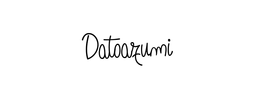 Make a beautiful signature design for name Datoazumi. With this signature (Angelique-Rose-font-FFP) style, you can create a handwritten signature for free. Datoazumi signature style 5 images and pictures png
