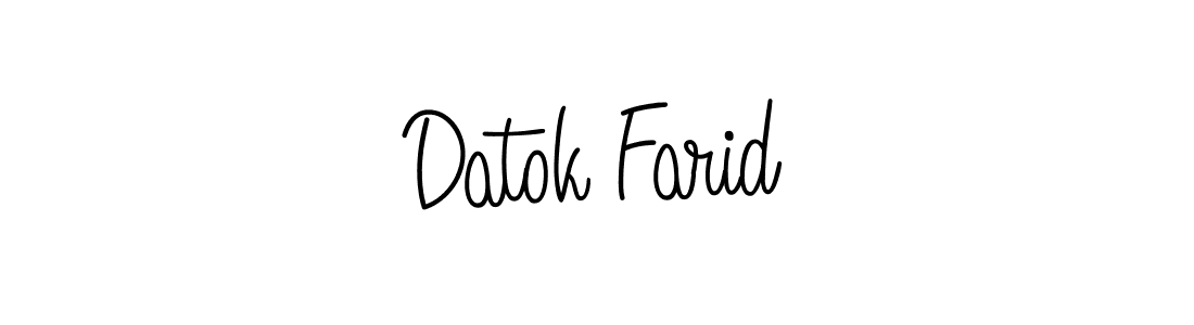 Use a signature maker to create a handwritten signature online. With this signature software, you can design (Angelique-Rose-font-FFP) your own signature for name Datok Farid. Datok Farid signature style 5 images and pictures png