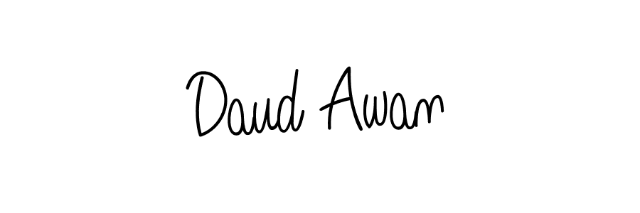 How to make Daud Awan name signature. Use Angelique-Rose-font-FFP style for creating short signs online. This is the latest handwritten sign. Daud Awan signature style 5 images and pictures png