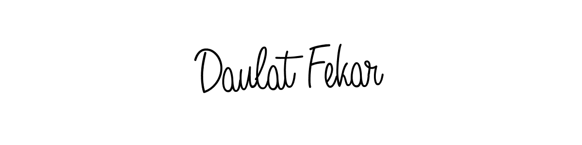 Make a beautiful signature design for name Daulat Fekar. With this signature (Angelique-Rose-font-FFP) style, you can create a handwritten signature for free. Daulat Fekar signature style 5 images and pictures png