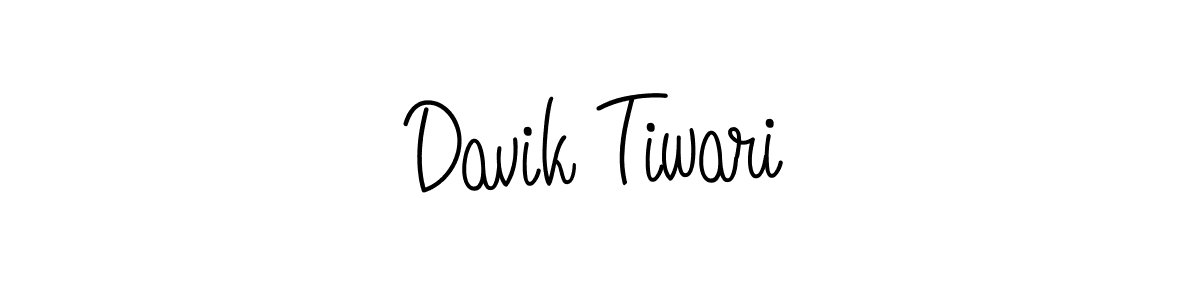How to make Davik Tiwari name signature. Use Angelique-Rose-font-FFP style for creating short signs online. This is the latest handwritten sign. Davik Tiwari signature style 5 images and pictures png