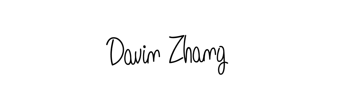 Use a signature maker to create a handwritten signature online. With this signature software, you can design (Angelique-Rose-font-FFP) your own signature for name Davin Zhang. Davin Zhang signature style 5 images and pictures png