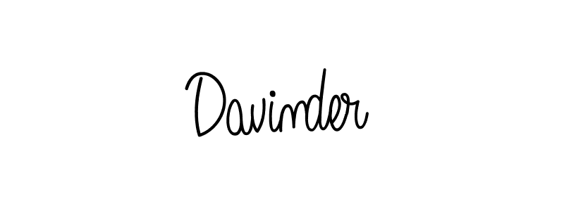 Make a beautiful signature design for name Davinder. With this signature (Angelique-Rose-font-FFP) style, you can create a handwritten signature for free. Davinder signature style 5 images and pictures png