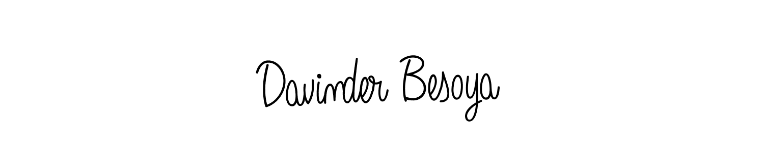 Create a beautiful signature design for name Davinder Besoya. With this signature (Angelique-Rose-font-FFP) fonts, you can make a handwritten signature for free. Davinder Besoya signature style 5 images and pictures png