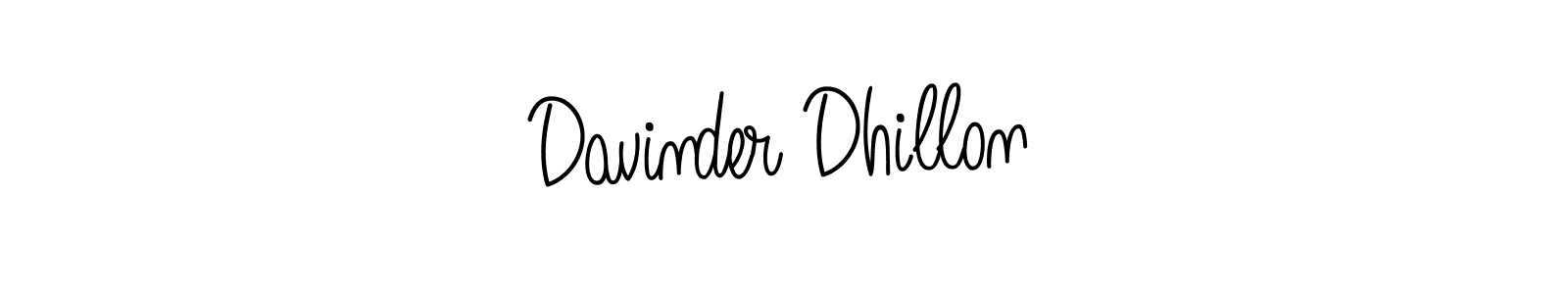 Davinder Dhillon stylish signature style. Best Handwritten Sign (Angelique-Rose-font-FFP) for my name. Handwritten Signature Collection Ideas for my name Davinder Dhillon. Davinder Dhillon signature style 5 images and pictures png