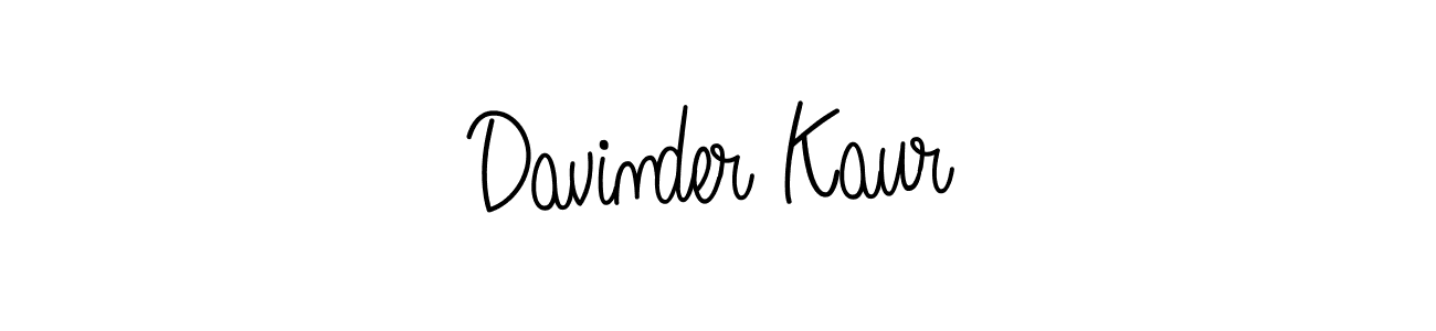 Make a beautiful signature design for name Davinder Kaur. With this signature (Angelique-Rose-font-FFP) style, you can create a handwritten signature for free. Davinder Kaur signature style 5 images and pictures png