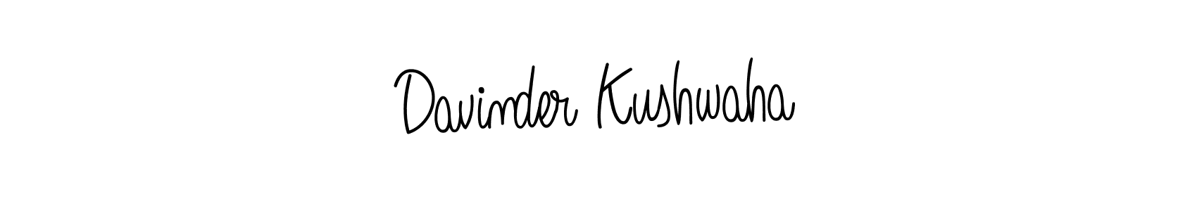 Make a beautiful signature design for name Davinder Kushwaha. With this signature (Angelique-Rose-font-FFP) style, you can create a handwritten signature for free. Davinder Kushwaha signature style 5 images and pictures png
