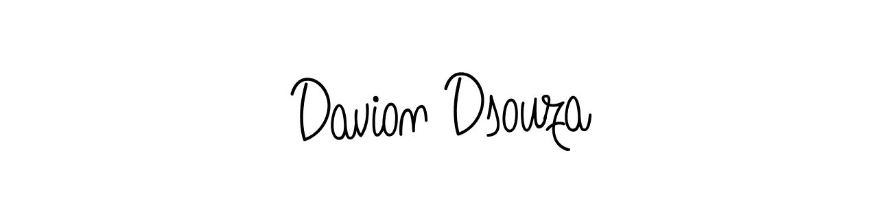 How to make Davion Dsouza name signature. Use Angelique-Rose-font-FFP style for creating short signs online. This is the latest handwritten sign. Davion Dsouza signature style 5 images and pictures png