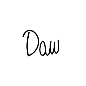 Daw stylish signature style. Best Handwritten Sign (Angelique-Rose-font-FFP) for my name. Handwritten Signature Collection Ideas for my name Daw. Daw signature style 5 images and pictures png