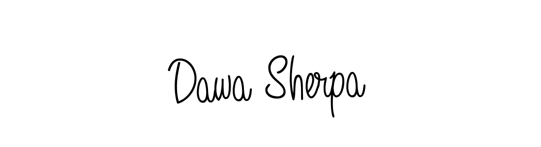 Use a signature maker to create a handwritten signature online. With this signature software, you can design (Angelique-Rose-font-FFP) your own signature for name Dawa Sherpa. Dawa Sherpa signature style 5 images and pictures png