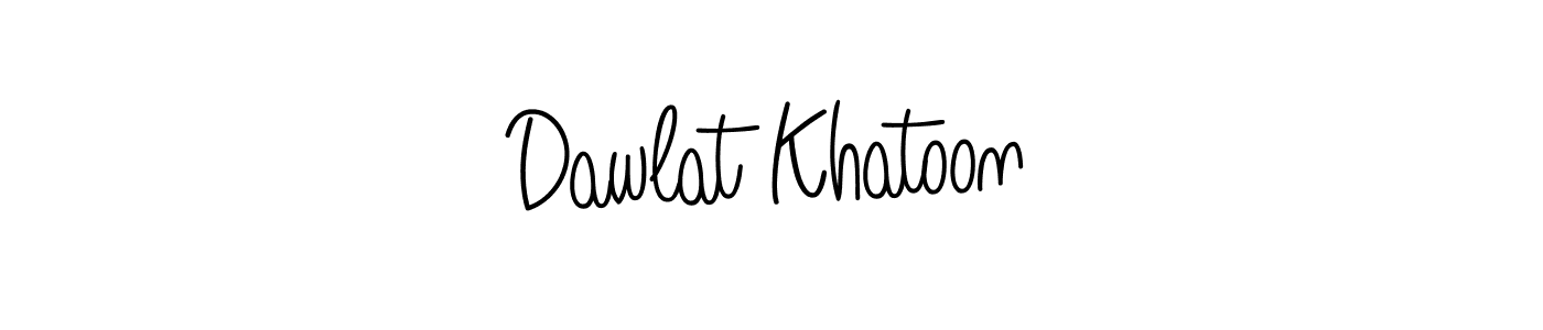 Create a beautiful signature design for name Dawlat Khatoon. With this signature (Angelique-Rose-font-FFP) fonts, you can make a handwritten signature for free. Dawlat Khatoon signature style 5 images and pictures png