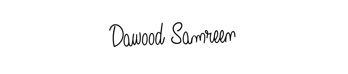 Design your own signature with our free online signature maker. With this signature software, you can create a handwritten (Angelique-Rose-font-FFP) signature for name Dawood Samreen. Dawood Samreen signature style 5 images and pictures png