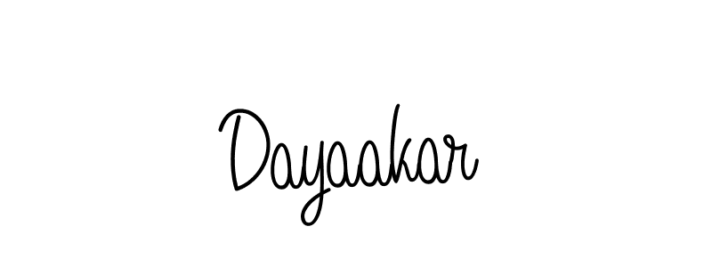 Make a beautiful signature design for name Dayaakar. With this signature (Angelique-Rose-font-FFP) style, you can create a handwritten signature for free. Dayaakar signature style 5 images and pictures png