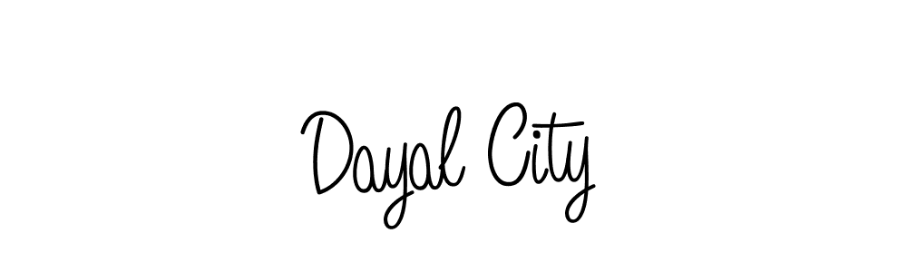 You should practise on your own different ways (Angelique-Rose-font-FFP) to write your name (Dayal City) in signature. don't let someone else do it for you. Dayal City signature style 5 images and pictures png