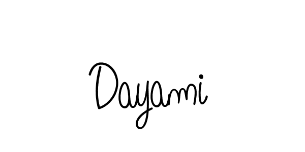 Make a beautiful signature design for name Dayami. With this signature (Angelique-Rose-font-FFP) style, you can create a handwritten signature for free. Dayami signature style 5 images and pictures png