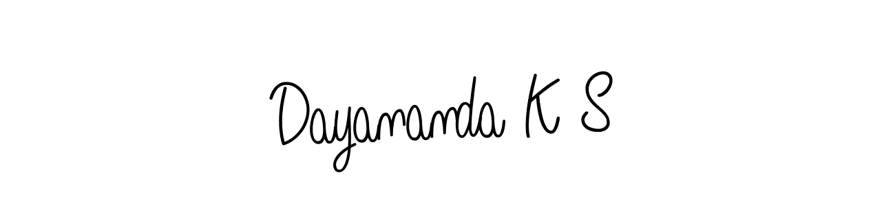 Create a beautiful signature design for name Dayananda K S. With this signature (Angelique-Rose-font-FFP) fonts, you can make a handwritten signature for free. Dayananda K S signature style 5 images and pictures png