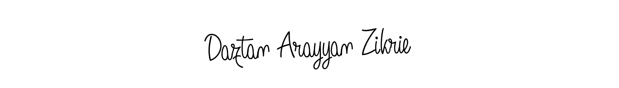 Make a beautiful signature design for name Daztan Arayyan Zikrie. With this signature (Angelique-Rose-font-FFP) style, you can create a handwritten signature for free. Daztan Arayyan Zikrie signature style 5 images and pictures png