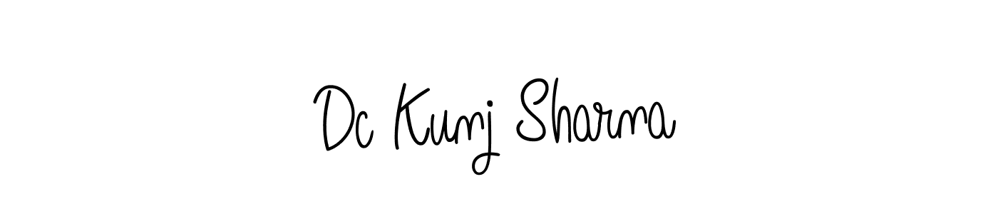 Also we have Dc Kunj Sharna name is the best signature style. Create professional handwritten signature collection using Angelique-Rose-font-FFP autograph style. Dc Kunj Sharna signature style 5 images and pictures png