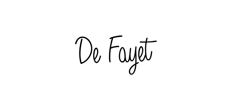 You should practise on your own different ways (Angelique-Rose-font-FFP) to write your name (De Fayet) in signature. don't let someone else do it for you. De Fayet signature style 5 images and pictures png