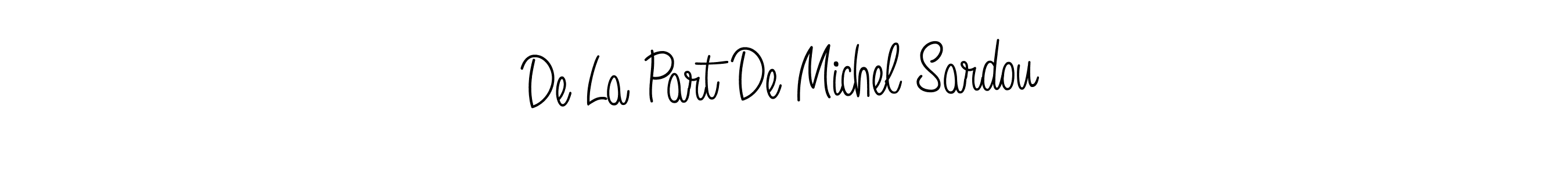 if you are searching for the best signature style for your name De La Part De Michel Sardou. so please give up your signature search. here we have designed multiple signature styles  using Angelique-Rose-font-FFP. De La Part De Michel Sardou signature style 5 images and pictures png