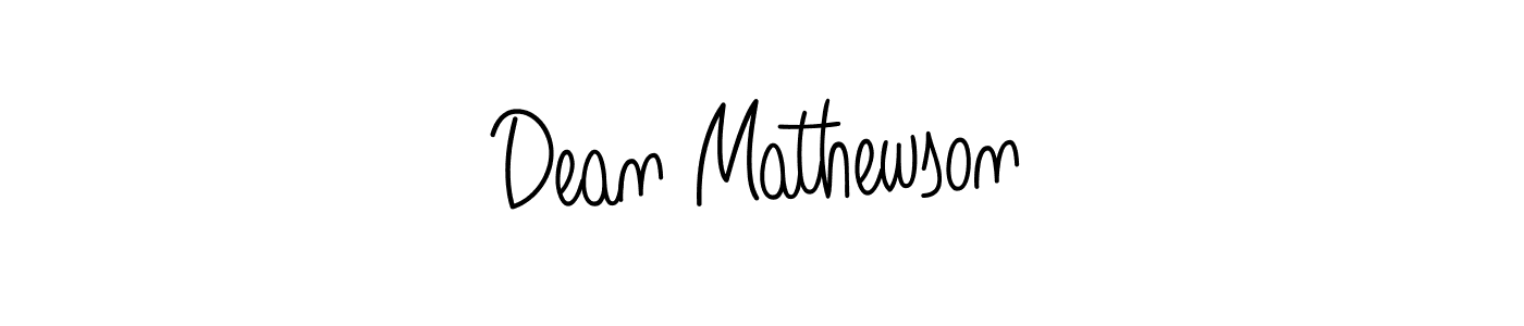 Dean Mathewson stylish signature style. Best Handwritten Sign (Angelique-Rose-font-FFP) for my name. Handwritten Signature Collection Ideas for my name Dean Mathewson. Dean Mathewson signature style 5 images and pictures png