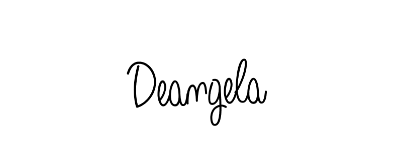 Make a beautiful signature design for name Deangela. With this signature (Angelique-Rose-font-FFP) style, you can create a handwritten signature for free. Deangela signature style 5 images and pictures png