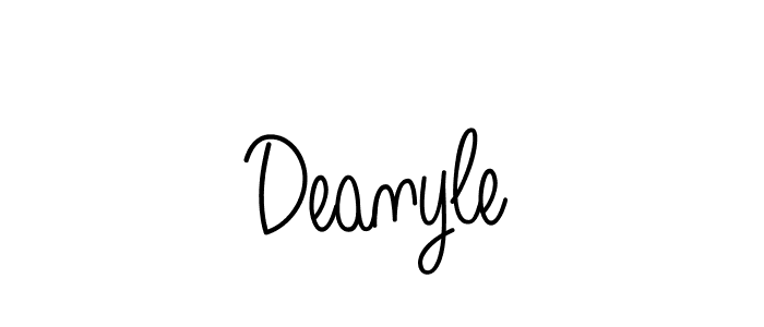 Use a signature maker to create a handwritten signature online. With this signature software, you can design (Angelique-Rose-font-FFP) your own signature for name Deanyle. Deanyle signature style 5 images and pictures png