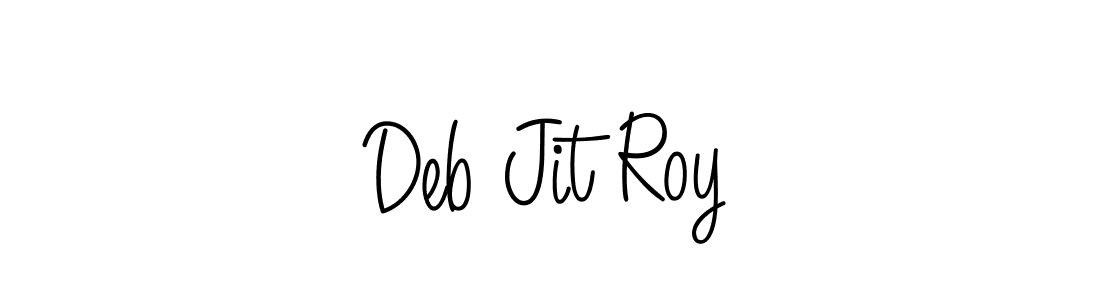 You should practise on your own different ways (Angelique-Rose-font-FFP) to write your name (Deb Jit Roy) in signature. don't let someone else do it for you. Deb Jit Roy signature style 5 images and pictures png