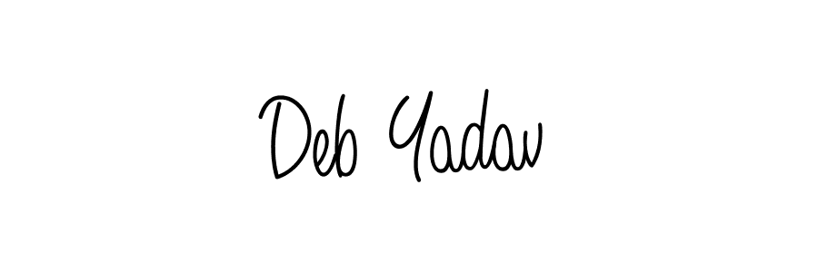 You should practise on your own different ways (Angelique-Rose-font-FFP) to write your name (Deb Yadav) in signature. don't let someone else do it for you. Deb Yadav signature style 5 images and pictures png